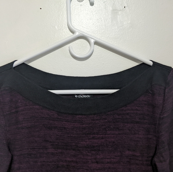 Vintage Le Chateau Purple Knit Mini Dress - Picture 2 of 6